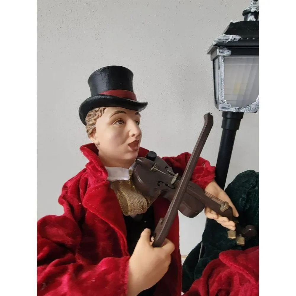 Christmas International AS IS Victorian caroler family animated motion Xmas deco
